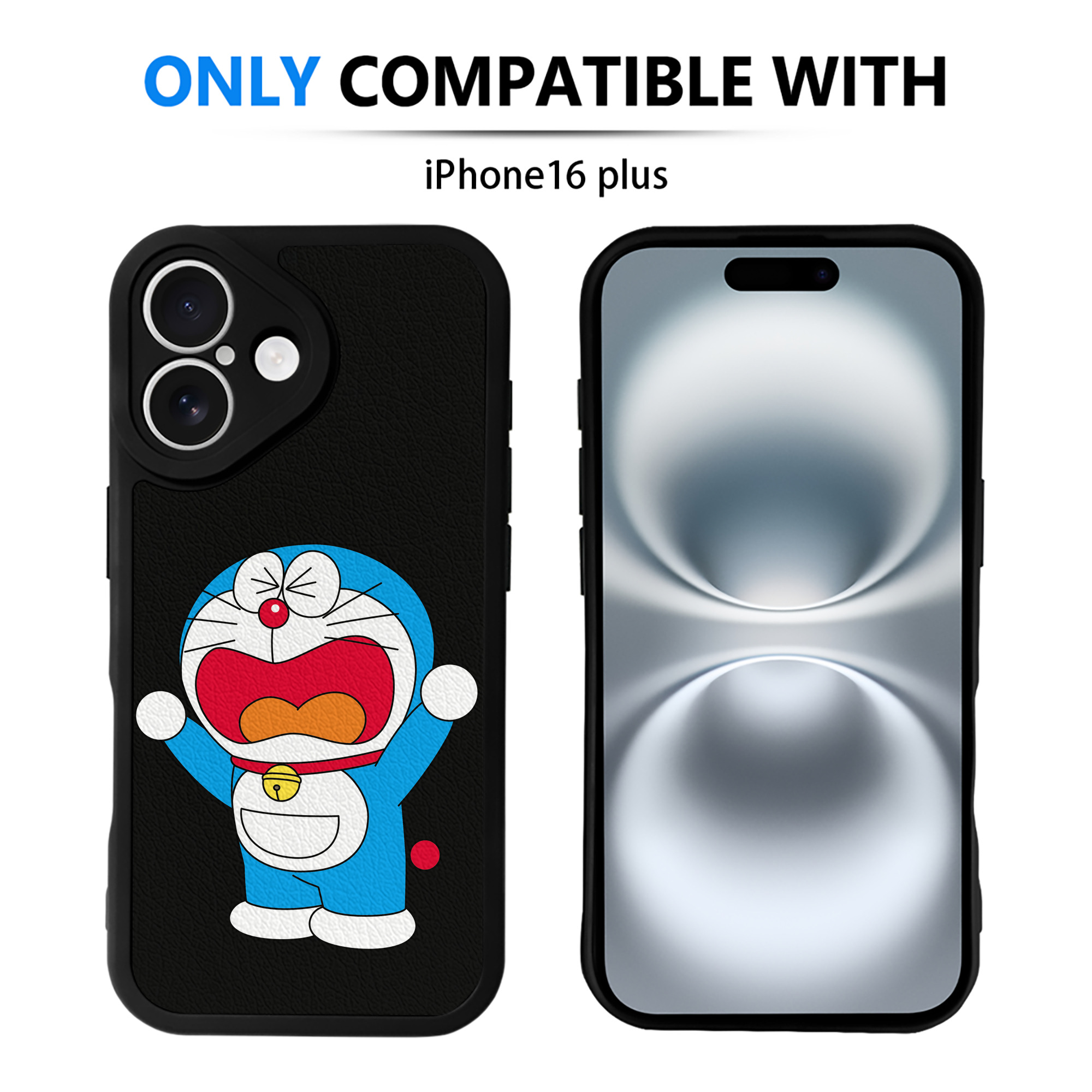 （画像用） ドラえもん Doraemon 【iPhone 16シリーズ対応】シリコンスマホケース（レザー調） 材質：シリコン